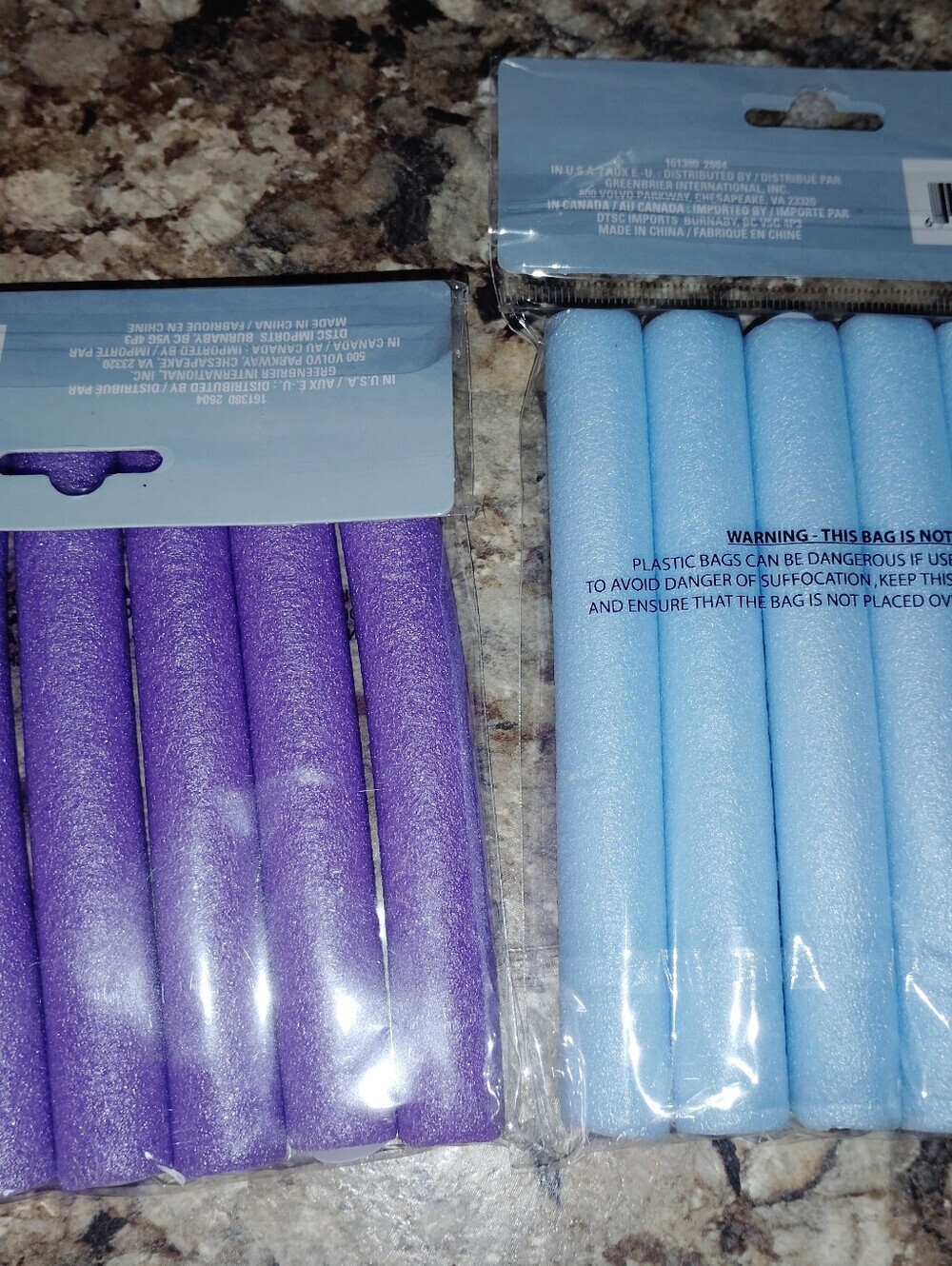 Purple and Light Blue Foam Hair Rollers - Soft Styling Set New - Picture 3 of 4